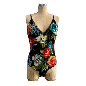 Windsor Floral V-Neck Bodysuit Womens Size Large New With Tags